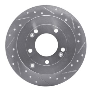 Hyundai Azera Brake Rotor (1) - Rear Right - R1 Concepts - Drilled & Slotted - Silver - `06-`09